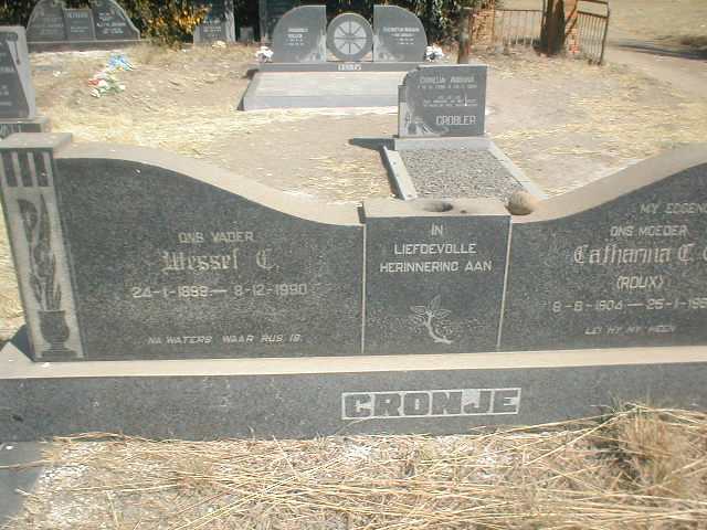 CRONJE Wessel C. 1898-1990 &amp; Catharina C. C. ROUX 1904-1969