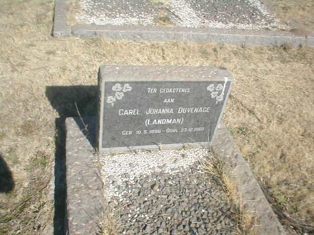 DUVENAGE Carel Johanna nee LANDMAN 1896-1960