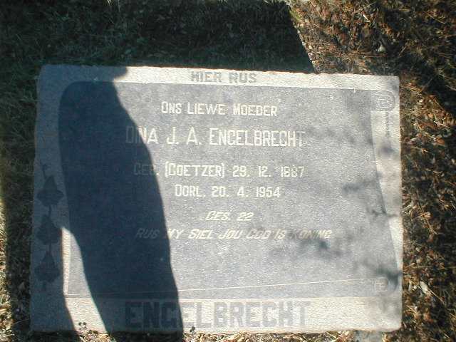 ENGELBRECHT Dina J.A. nee COETZER 1887-1954