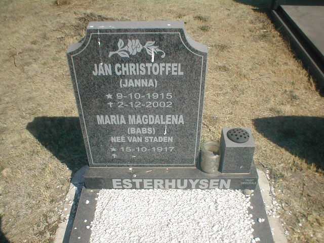 ESTERHUYSEN Jan Christoffel 1915-2002 &amp; Maria Magdalena VAN STADEN 1917-