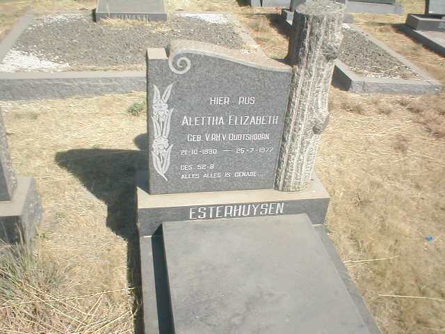 ESTERHUYSEN Alettha Elizabeth nee V. RH. V. OUDTSHOORN 1890-1977