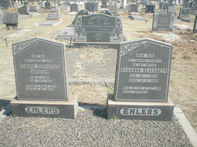 EHLERS Hendrik Gerhardus Abraham 1890-1967 &amp;  Susanna Elizabeth 1892-1961