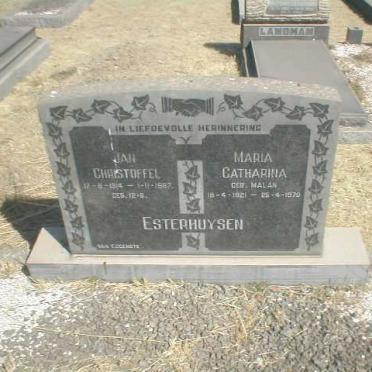 ESTERHUYSEN Jan Christoffel 1914-1967 &amp; Maria Catharina MALAN 1921-1978