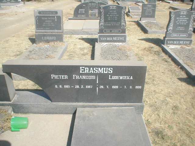 ERASMUS Pieter Francois 1915-1967 &amp; Lodewieka 1920-1999