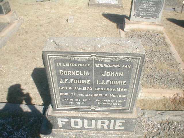 FOURIE Johan I.J. 1869-1939 &amp; Cornelia J.F. 1870-1942