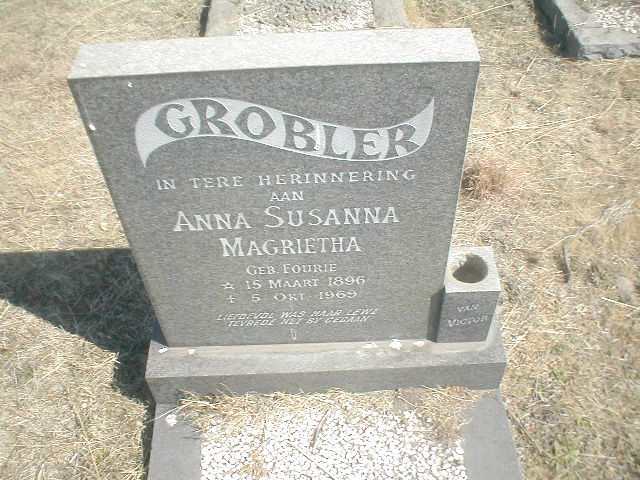 GROBLER Anna Susanna Magrietha geb. FOURIE 1896-1969