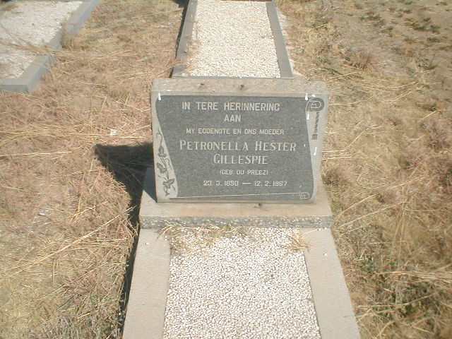 GILLESPIE Petronella Hester nee DU PREEZ 1890-1967