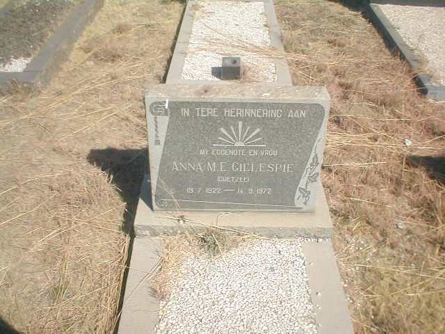 GILLESPIE Anna M E nee COETZEE 1922-1972