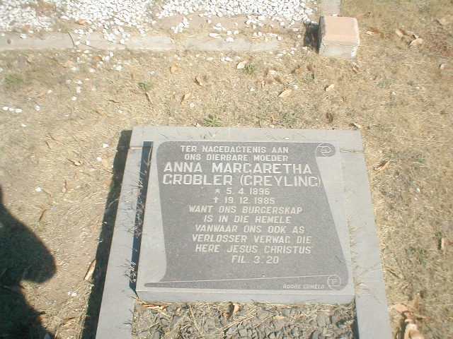 GROBLER Anna Margaretha geb. GREYLING 1896-1985