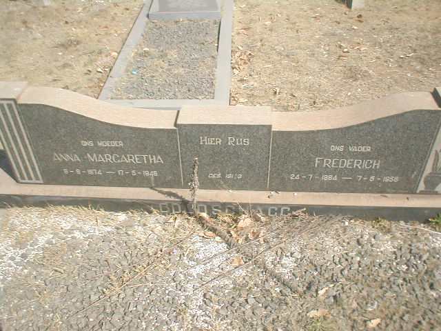 GOLDSCHAGG Fredrich 1864-1956 &amp; Anna Margaretha VENTER 1874-1946