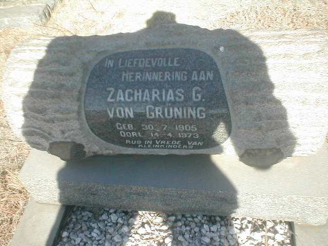 GRÜNING Zacharias G., von 1905-1973
