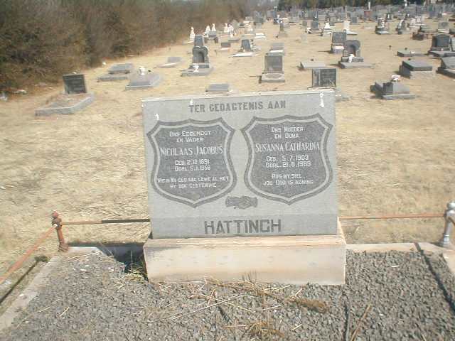 HATTINGH Nicolaas Jacobus 1891-1958 &amp; Susanna Catharina 1903-1989