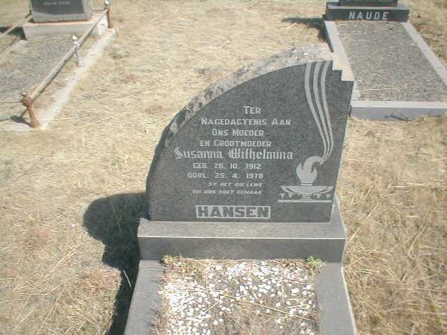HANSEN Susanna Wilhelmina 1912-1978