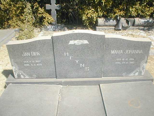 HEYNS Jan Dirk 1887-1970 &amp; Maria Johanna 1904-1983
