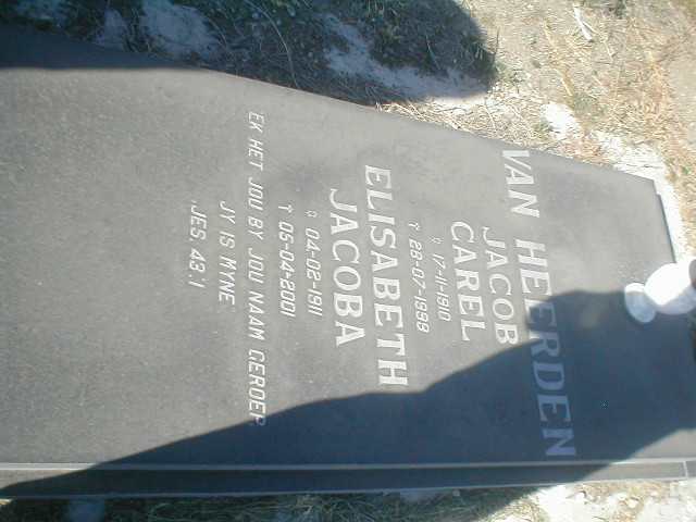 HEERDEN Carel, van 1910-1999 &amp; Elisabeth Jacoba 1911-2001
