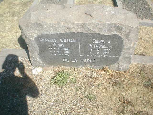 HARPE Charles William Henry, De La 1885-1985 &amp; Cornelia Petronella 1908-1999
