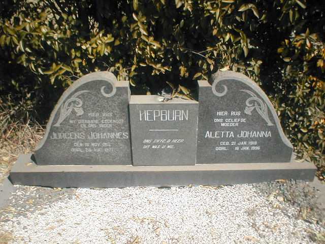 HEPBURN Jurgens Johannes 1914-1971 &amp; Aletta Johanna 1919-1996