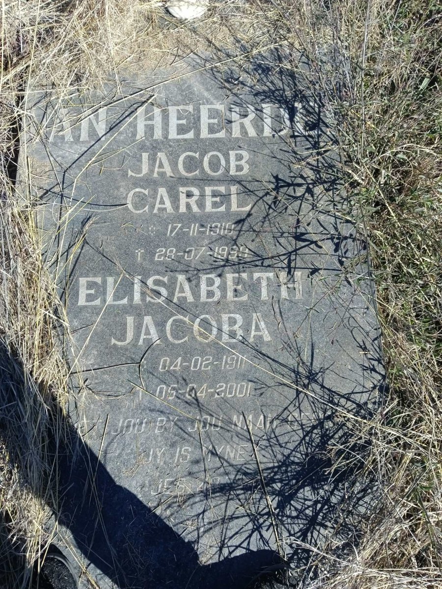 HEERDEN Jacob Carel 1910-1999 & Elisabeth Jacoba 1911-2001