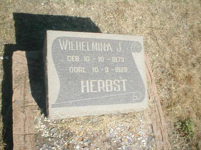 HERBST Wilhelmina J 1873-1929