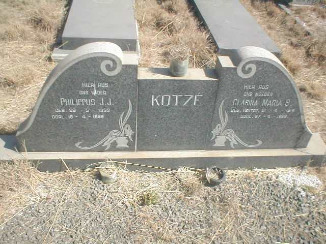 KOTZE Philippus J.J. 1893-1999 &amp; Clasina Maria S. VENTER 1914-1968