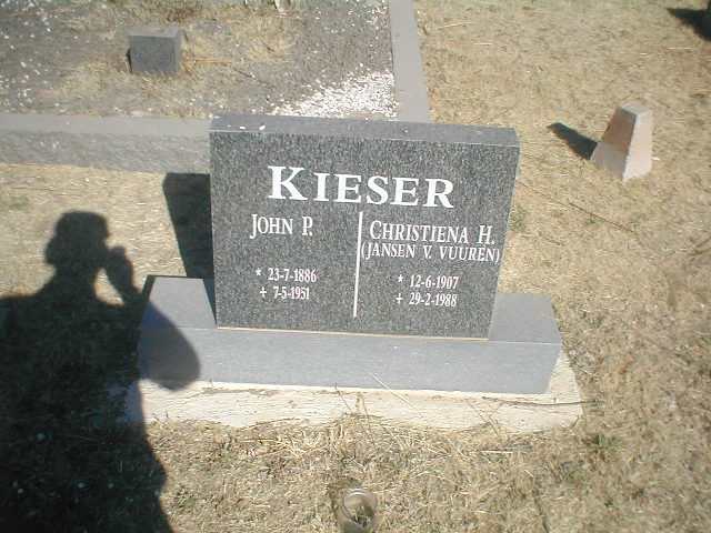 KIESER John P. 1886 -1951 &amp; Christiena H. nee JANSEN V. VUUREN 1907-§988