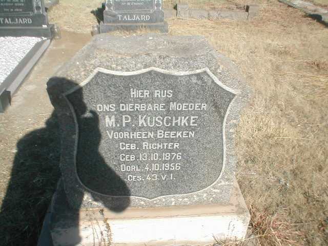 KUSCHKE M.P., voorheen BEEKEN, geb. RICHTER  1876-1956