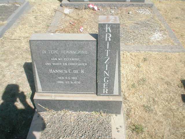 KRITZINGER Hannes C. De K. 1901-1970