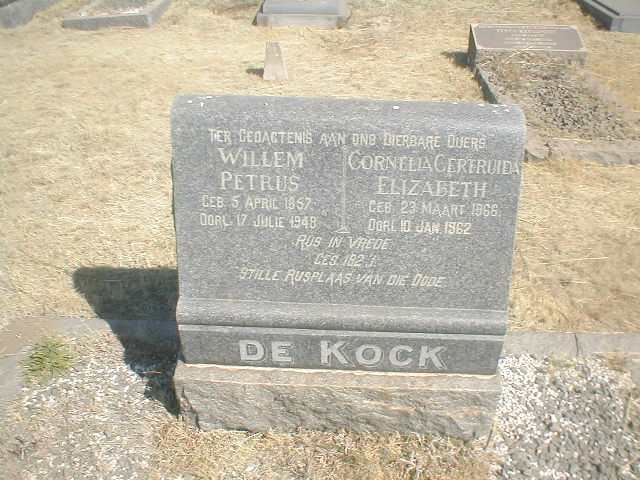 KOCK Willem Petrus, de 1857-1948 &amp; Cornelia Gertruida Elizabeth 1866-1962