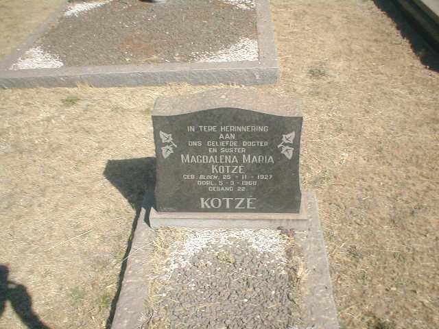 KOTZE Magdalena Maria 1927-1968