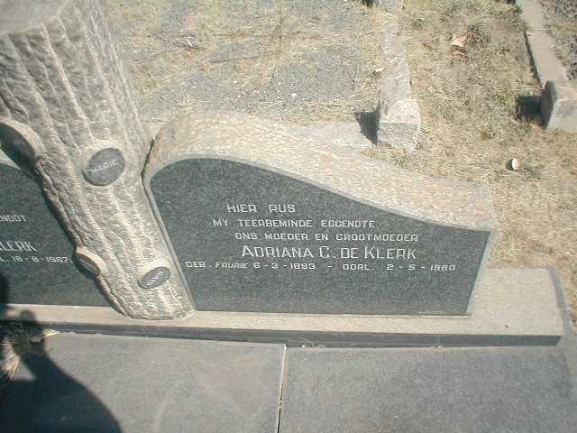KLERK Adriana C., de nee FOURIE 1893-1980