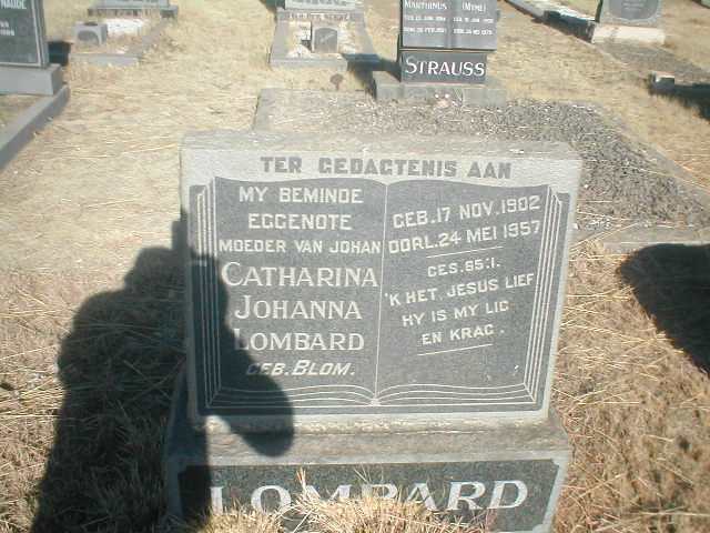 LOMBARD Catharina Johanna geb. BLOM 1902-1957