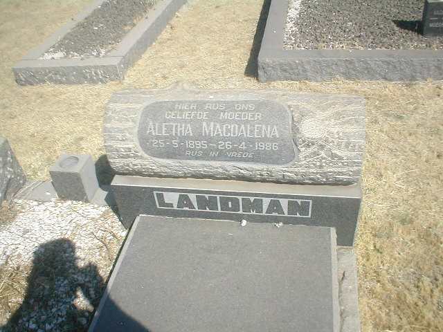 LANDMAN Aletha Magdalena 1895-1986
