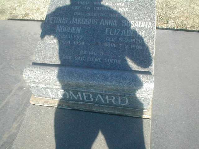 LOMBARD Petrus Jacobus Norden 1913-1954 &amp; Anna Susanna Elizabeth 1920-1986