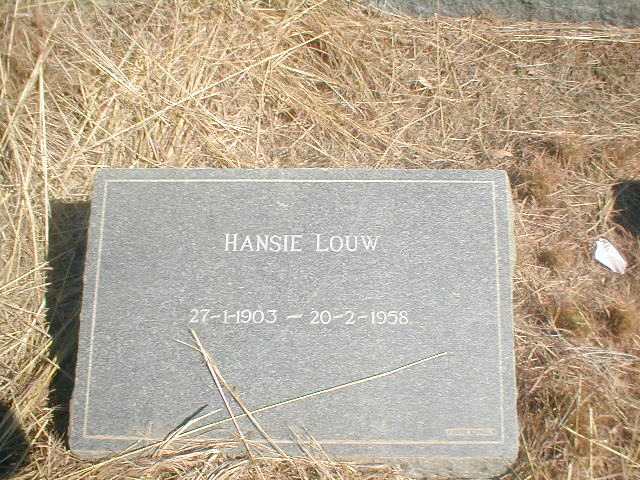 LOUW Hansie 1903-1958