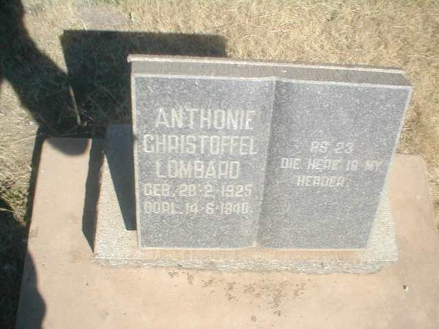 LOMBARD Anthonie Christoffel 1925-1940