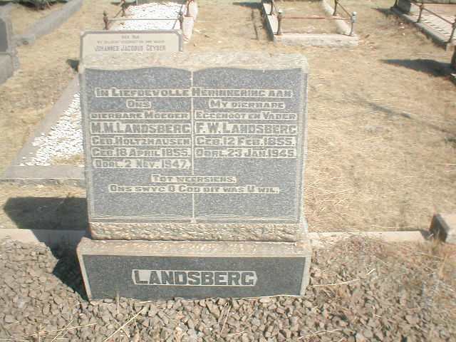 LANDSBERG F.W. 1855-1945 &amp; M.M. HOLTZHAUSEN 1855-1947
