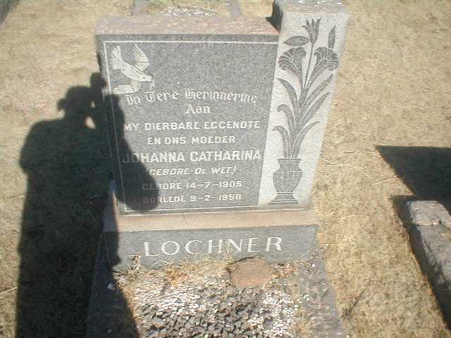 LOCHNER Johanna Catharina geb. DE WET 1905-1958