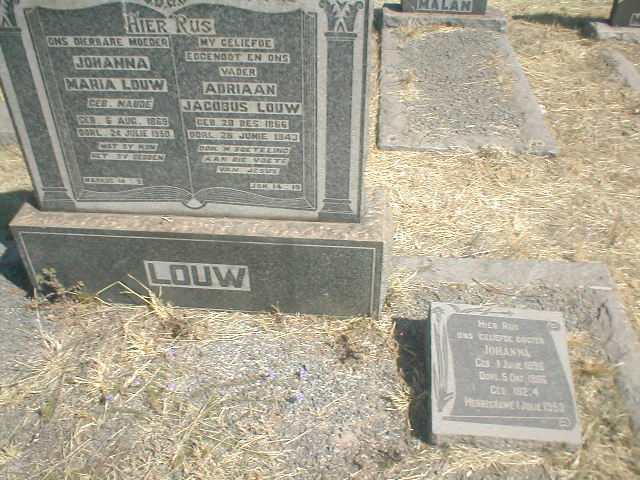 LOUW Adriaan Jacobus 1866-1943 &amp; Johanna Maria NAUDE 1869-1950 :: LOUW Johanna 1896-1906