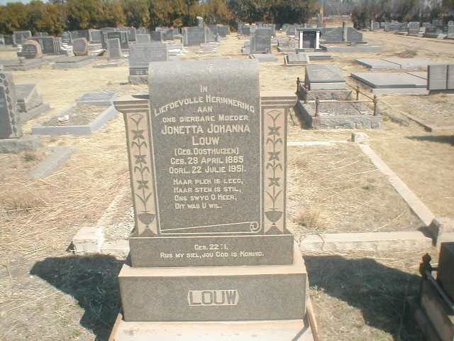 LOUW Jonetta Johanna geb. OOSTHUIZEN 1885-1951