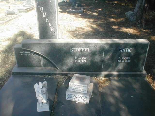 LOMBARD Stoffel 1893-1972 &amp; Katie 1909-1990 :: LOMBARD Martie 1934-1934