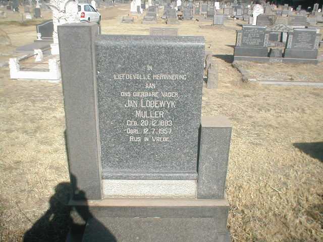 MULLER Jan Lodewyk 1883-1957