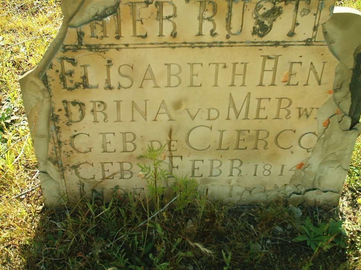 MERWE Elisabeth Hendrina, v.d. nee DE CLERCQ 1814-1???