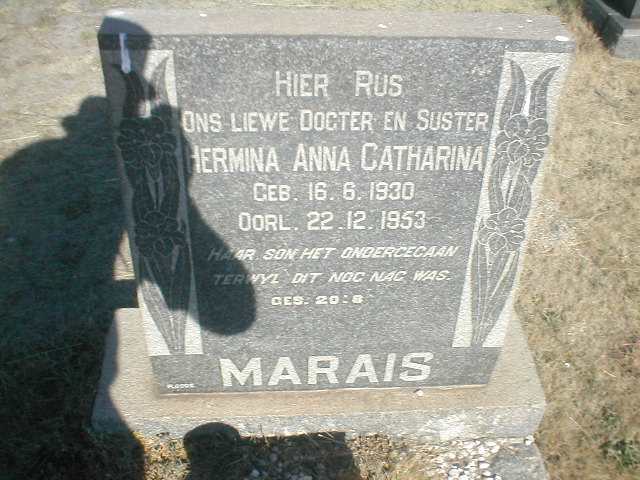 MARAIS Hermina Anna Catharina 1930-1953