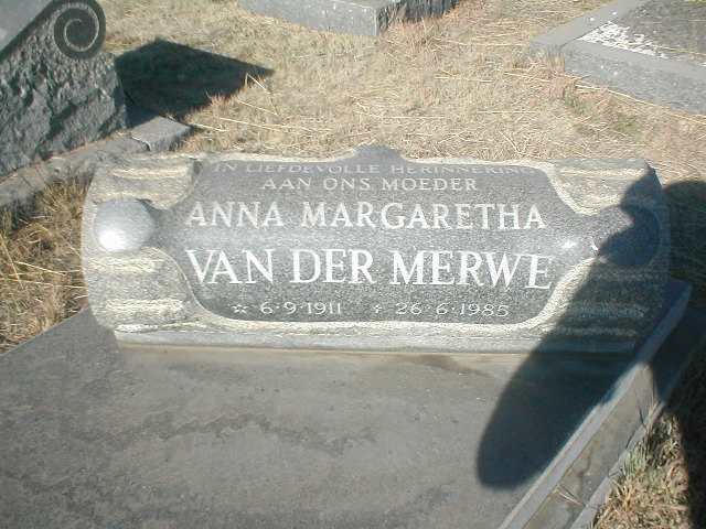 MERWE Anna Margaretha, van der 1911-1985