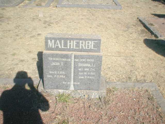 MALHERBE Jacob S. 1876-1961 &amp; Susanna I.J. VAN ZYL 1885-1952