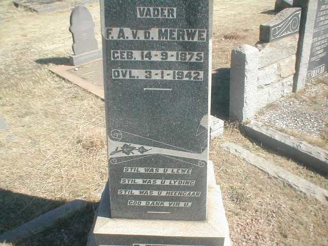 MERWE F.A., v.d. 1875-1942