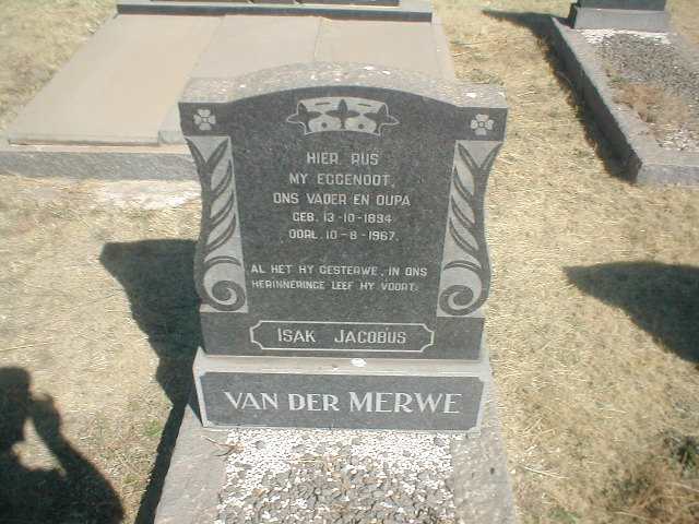 MERWE Isak Jacobus, van der 1894-1967