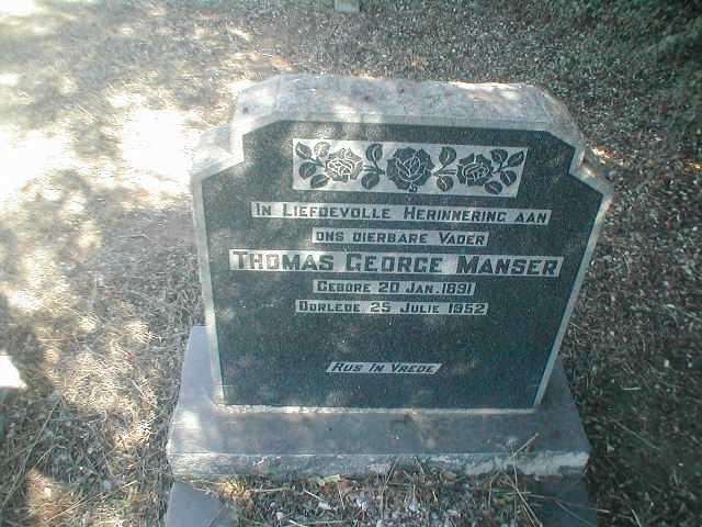 MANSER Thomas George 1891-1952