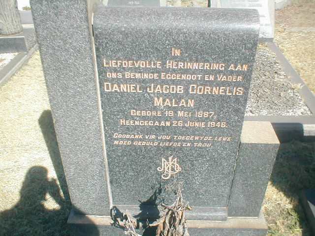 MALAN Daniel Jacob Cornelis 1887-1946