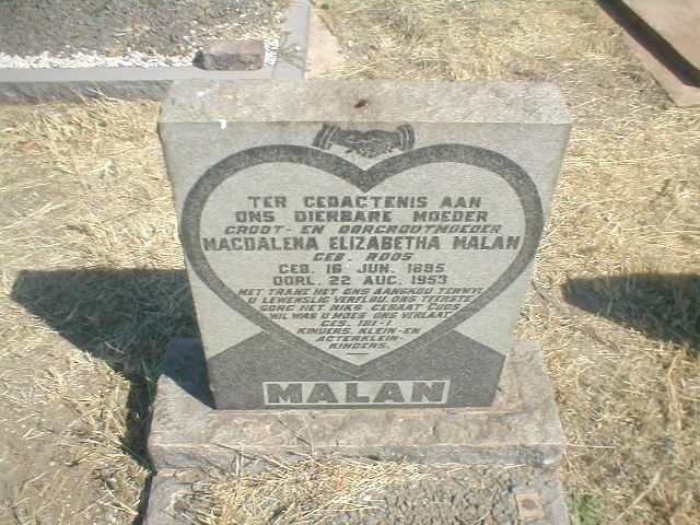 MALAN Magdalena Elizabeth nee ROOS 1885-1953